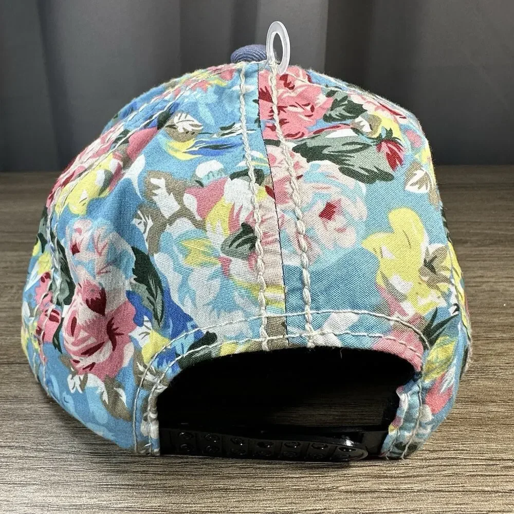 Jamaica Cap Blue Pink Floral SnapBack Surf Classic Embroidered Spell Out Logo
